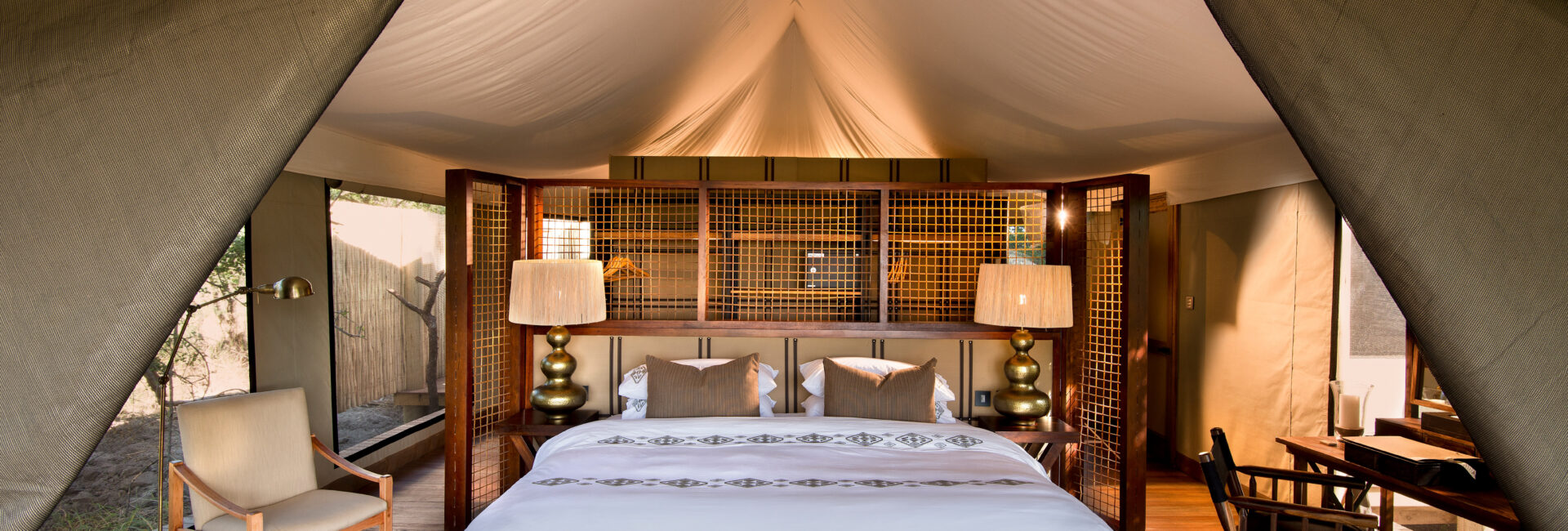 Botswana-Nxabega-Okavango-Tented-Camp-Tent-bedroom-bed